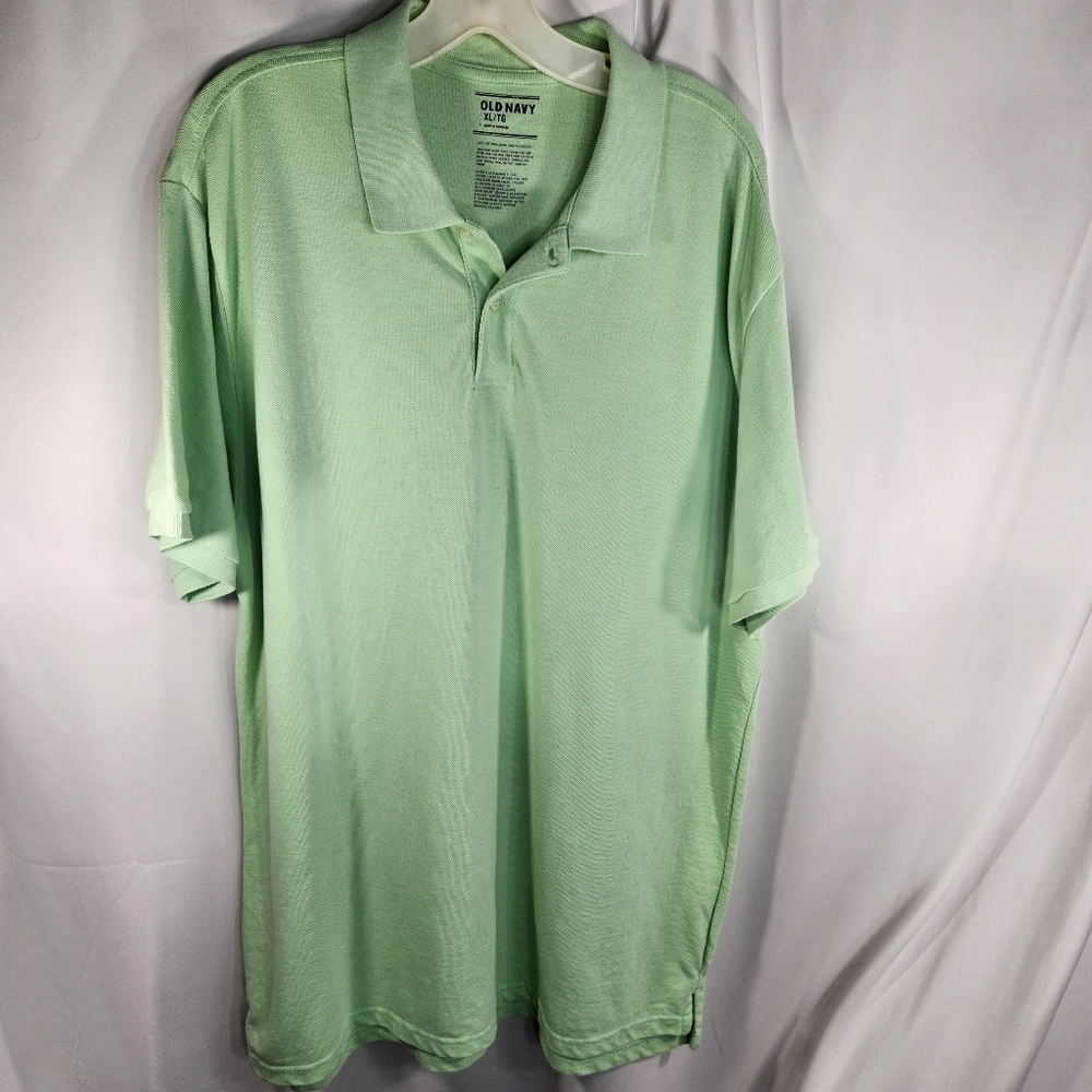 Old Navy Green Short Sleeve Two Button Polo Shirt Size XLarge